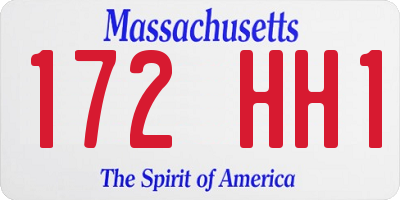 MA license plate 172HH1