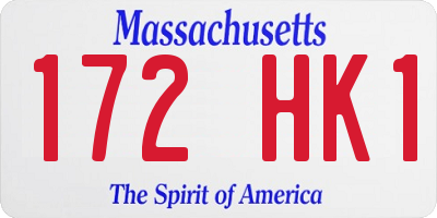 MA license plate 172HK1