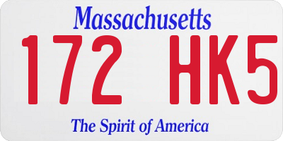 MA license plate 172HK5