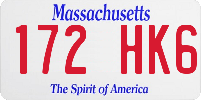 MA license plate 172HK6