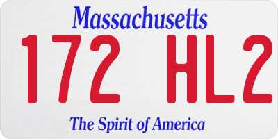 MA license plate 172HL2