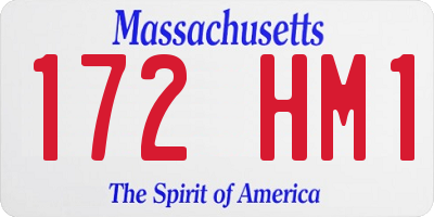 MA license plate 172HM1