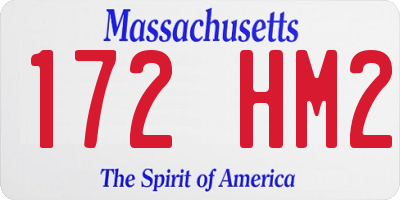 MA license plate 172HM2