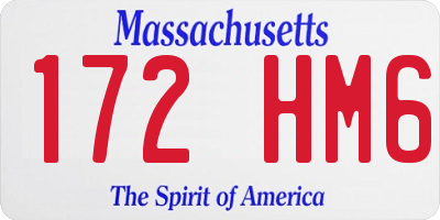 MA license plate 172HM6
