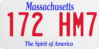 MA license plate 172HM7