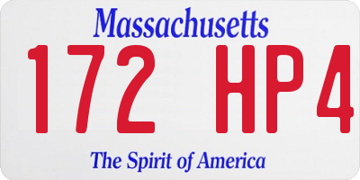 MA license plate 172HP4