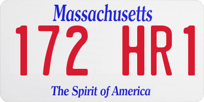 MA license plate 172HR1