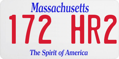 MA license plate 172HR2