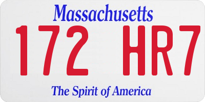 MA license plate 172HR7