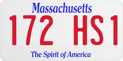 MA license plate 172HS1