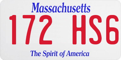 MA license plate 172HS6