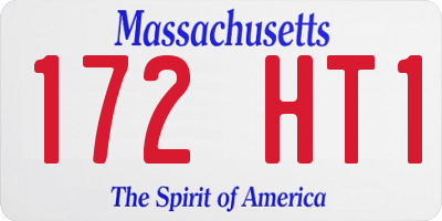 MA license plate 172HT1