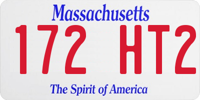 MA license plate 172HT2