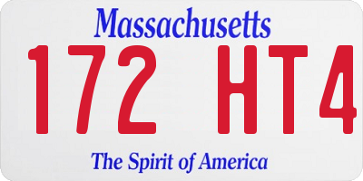 MA license plate 172HT4