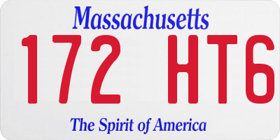 MA license plate 172HT6