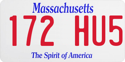 MA license plate 172HU5