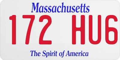 MA license plate 172HU6