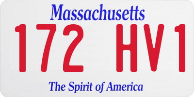MA license plate 172HV1
