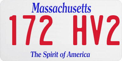MA license plate 172HV2