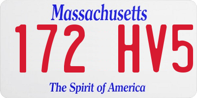 MA license plate 172HV5
