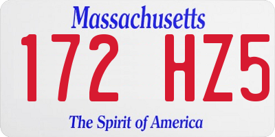 MA license plate 172HZ5
