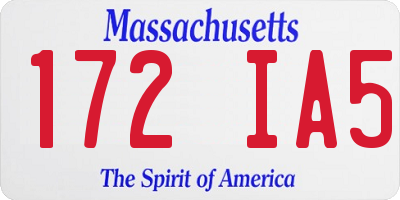 MA license plate 172IA5