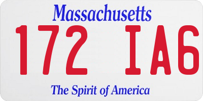 MA license plate 172IA6