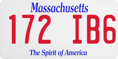 MA license plate 172IB6