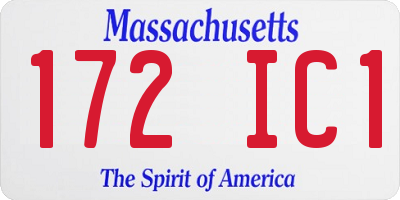 MA license plate 172IC1