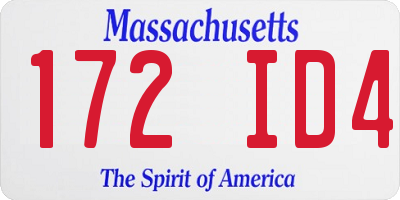 MA license plate 172ID4