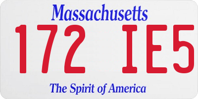 MA license plate 172IE5