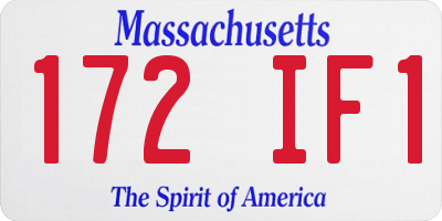 MA license plate 172IF1