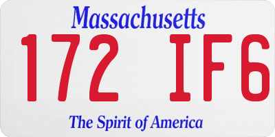 MA license plate 172IF6