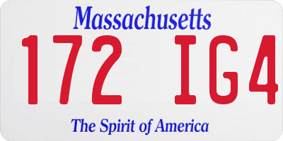 MA license plate 172IG4