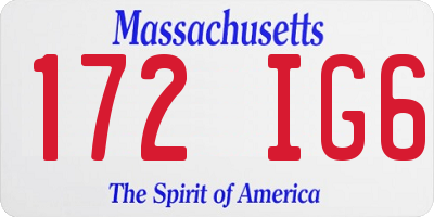 MA license plate 172IG6