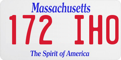 MA license plate 172IH0