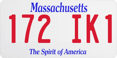 MA license plate 172IK1