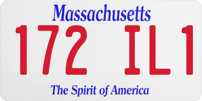 MA license plate 172IL1