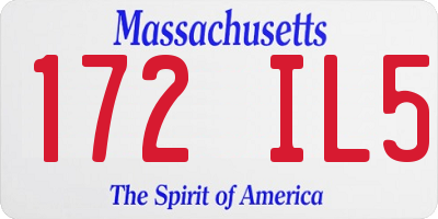 MA license plate 172IL5