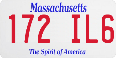 MA license plate 172IL6