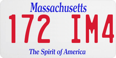 MA license plate 172IM4