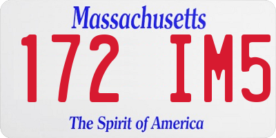 MA license plate 172IM5