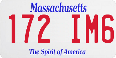MA license plate 172IM6