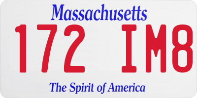 MA license plate 172IM8