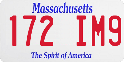 MA license plate 172IM9