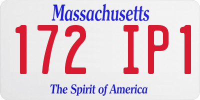 MA license plate 172IP1