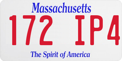 MA license plate 172IP4