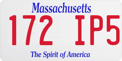 MA license plate 172IP5
