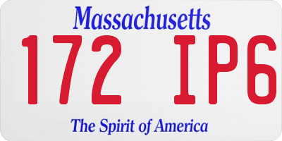 MA license plate 172IP6