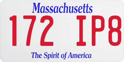 MA license plate 172IP8